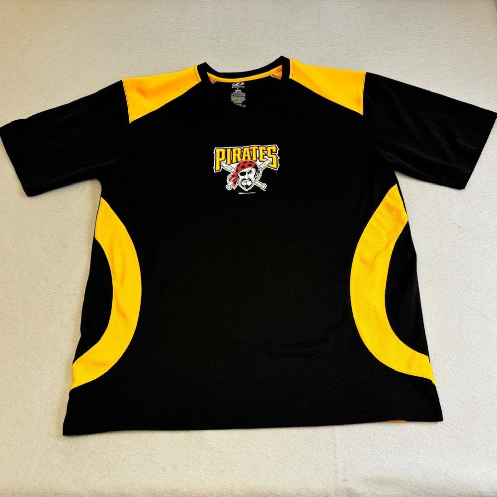 Dynasty Pittsburgh Pirates Shirt Mens Large Black Yellow Sportswear Jolly Roger